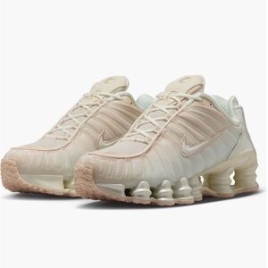 Nike Shox Beige and White Sneakers